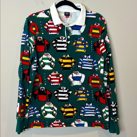 Rowing Blazers Rugby Shirt Tiny Rugy Shirts Print Green Size Medium - Picture 3 of 8